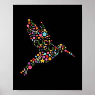 Poster Sutil Mensagem Oculta Anti Trump Floral Beija-flor
