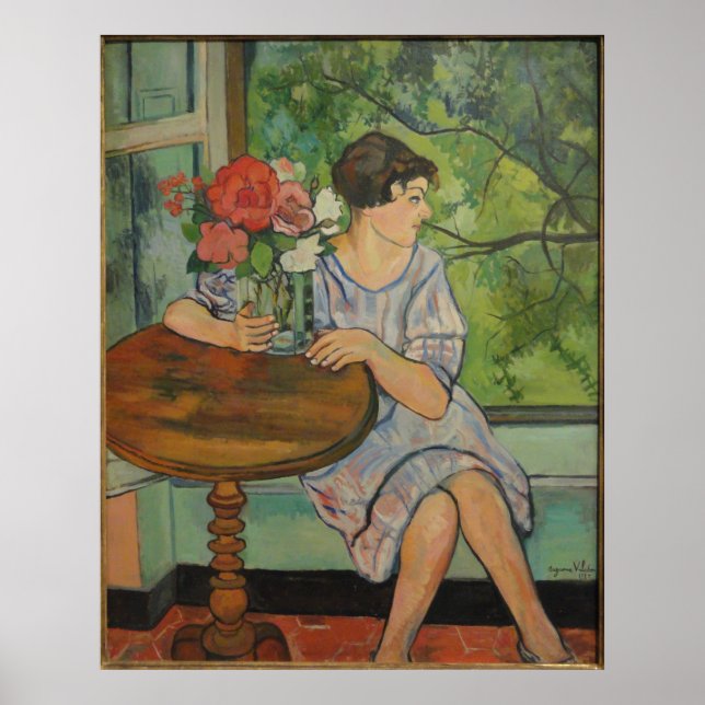 Poster Suzanne Valadon Young Girl em frente a uma janela (Frente)