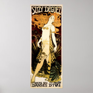 Poster SUZY DEGUEZ Dança Musical Vintage Eugene Grasset