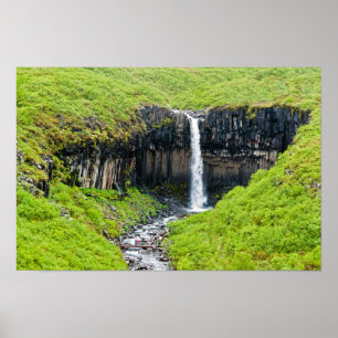 Poster Svartifoss Waterfall - Skaftafall - Islândia