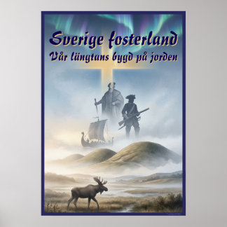 Poster — Sverige fosterland