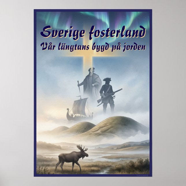 Poster — Sverige fosterland (Frente)