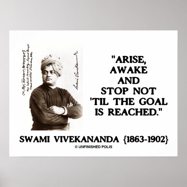 Pôster Swami Vivekananda desperta sem meta (Frente)