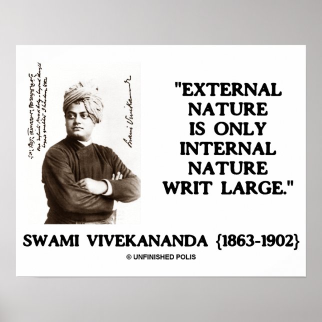 Pôster Swami Vivekananda Natureza Externa Natureza Intern (Frente)