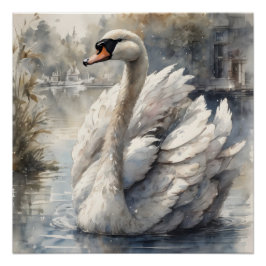 Pôster Swan branco n.o 16 Poster brilhante