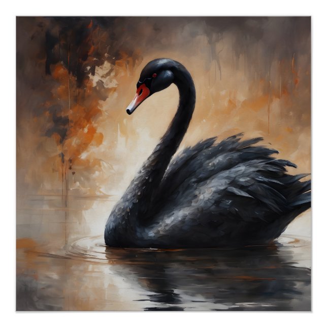 Pôster Swan preto 3 (Frente)