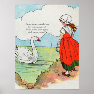 Poster Swan, Swan Sobre o Mar Mãe Ganha Rhyme