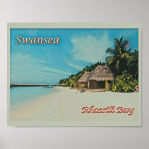 Poster Swansea - Baía de Rhossili - País de Gales - Eur
