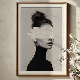 Poster Swash de pintura de Abstrato de retrato minimalist