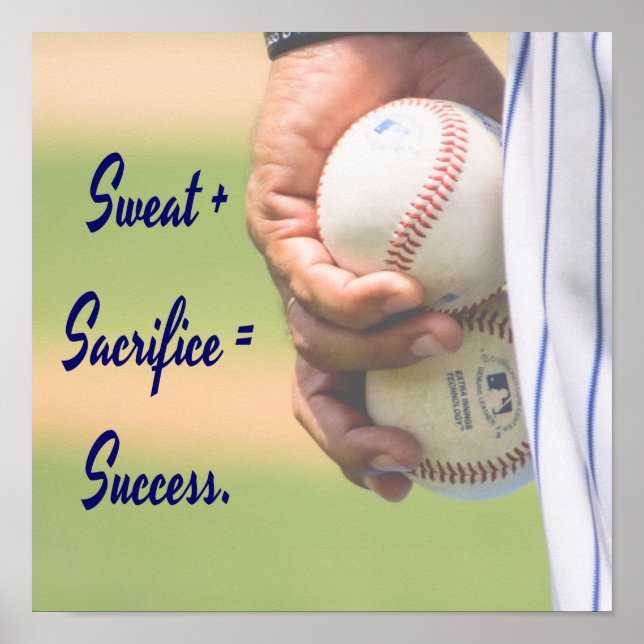 Poster Sweat plus Sacrifice equals Success BASEBALL (Frente)