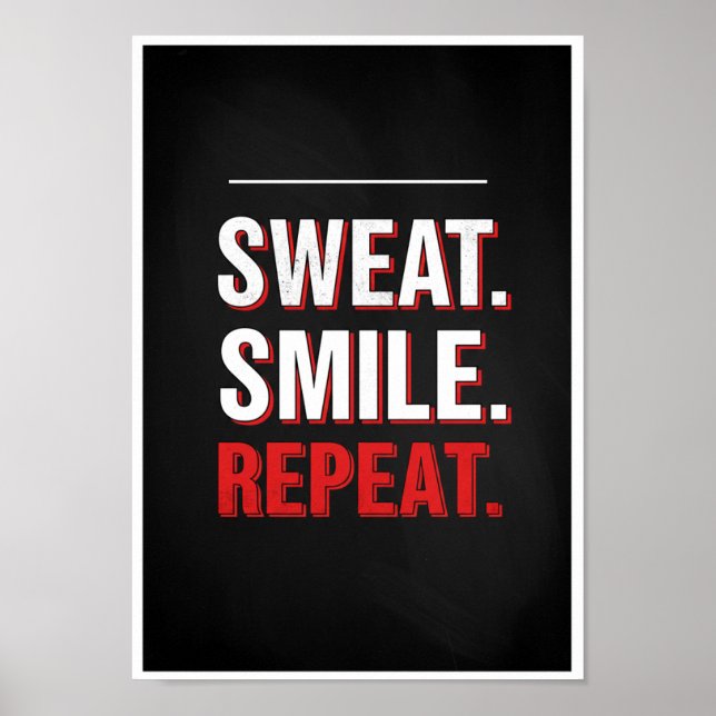 Poster Sweat Smile Repeat Typography Print (Frente)