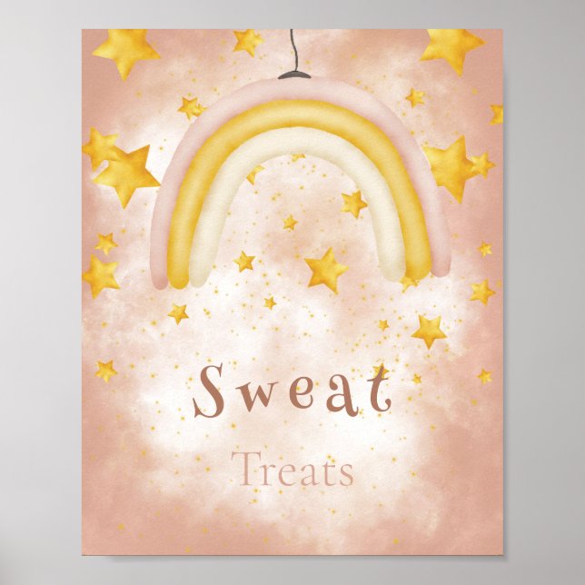 Poster Sweat Treats Boho arco-íris estrelas douradas poei (Frente)