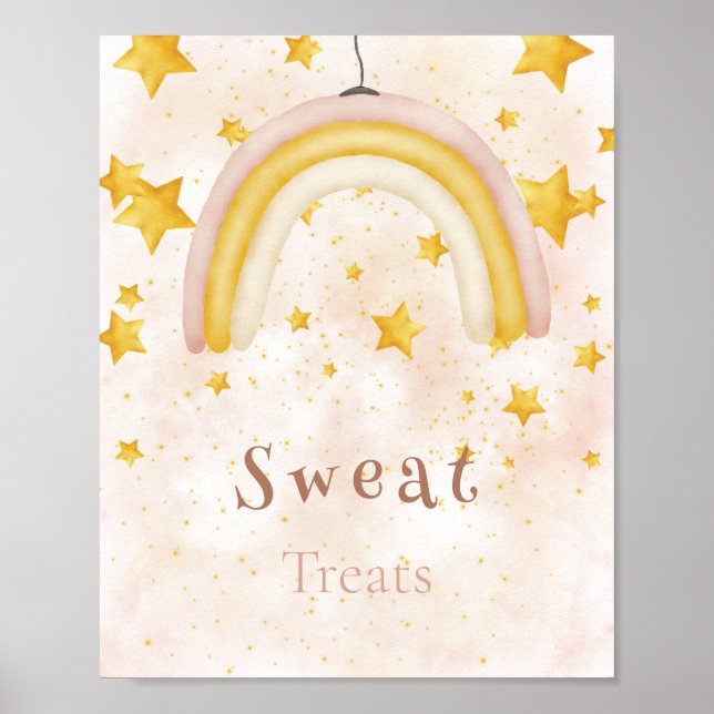 Poster Sweat Treats Boho arco-íris estrelas douradas poei (Frente)