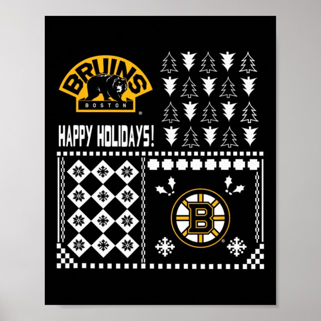 Poster Sweater Feriado de Natal Feio de Boston Bruins (Frente)