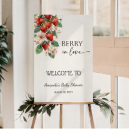 Poster Sweet Berry in Love Strawberry Bridal Shower