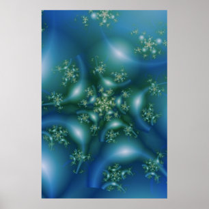 Pôster Sweet   Blue and Green Fractal Art