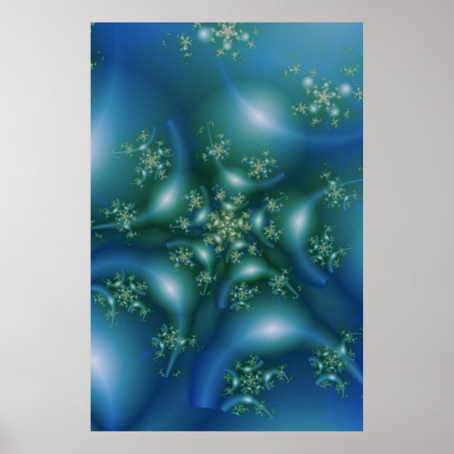 Pôster Sweet | Blue and Green Fractal Art (Frente)