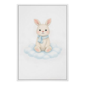 Pôster Sweet Bunny Illustration – Premium Nursery Wall Ar