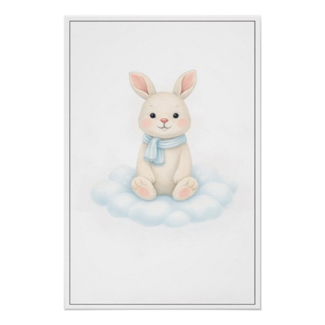 Pôster Sweet Bunny Illustration – Premium Nursery Wall Ar (Frente)