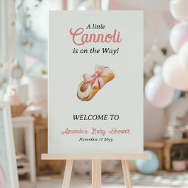 Poster Sweet Cannoli Pink Bow Girl Italian Baby Shower