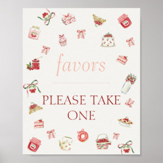 Poster Sweet Cherry Dessert Baby Shower Favors 