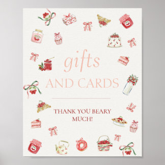 Poster Sweet Cherry Dessert Baby Shower Gifts and Cards