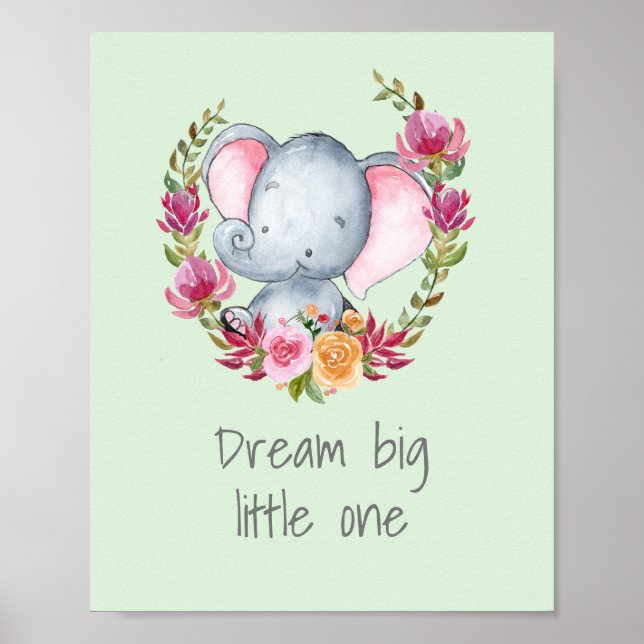 Poster Sweet Dream Big Watercolor Nursery (Frente)