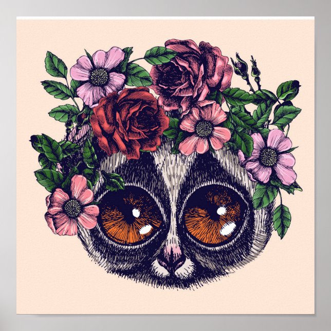 Poster Sweet Floral Lemur (Frente)