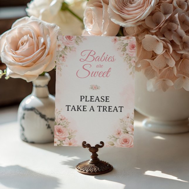 Poster Sweet Floral Treat Table Baby Shower Sign (Criador carregado)