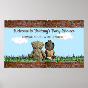 Poster Sweet Lil Ethnic Baby Cowboy e Teddy Bear