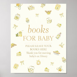 Poster Sweet Little Lemon Baby Shower Books For Baby