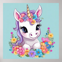 Poster Sweet Magical Baby Unicorn