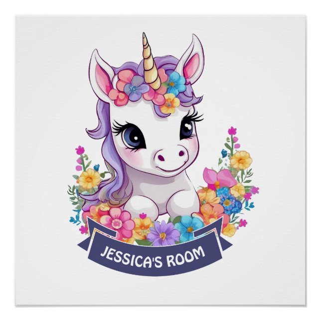 Pôster Sweet Magical Baby Unicorn (Frente)