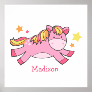 Pôster Sweet Prancing Pony Baby Nursery