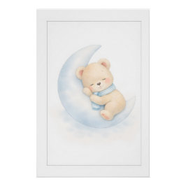 Pôster Sweet Teddy Bear Illustration – Premium Nursery Wa