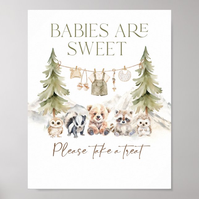 Poster Sweet Treat Woodland Adventure Boy Baby Shower (Frente)