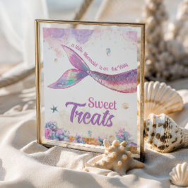 Poster Sweet Treats Mermaid Pastel Ocean Girl