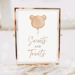 Poster Sweets and Treats Teddy Bear Balloon Birthday 