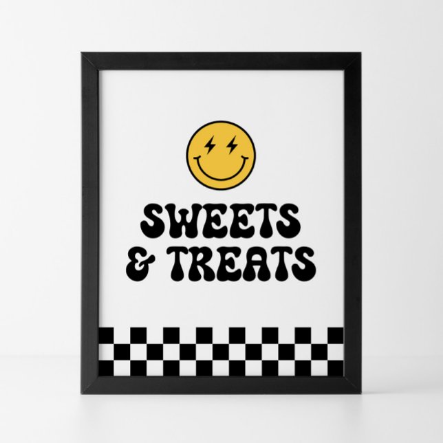 Poster Sweets e Tratamentos Felizes do Retro Checker Face (Criador carregado)
