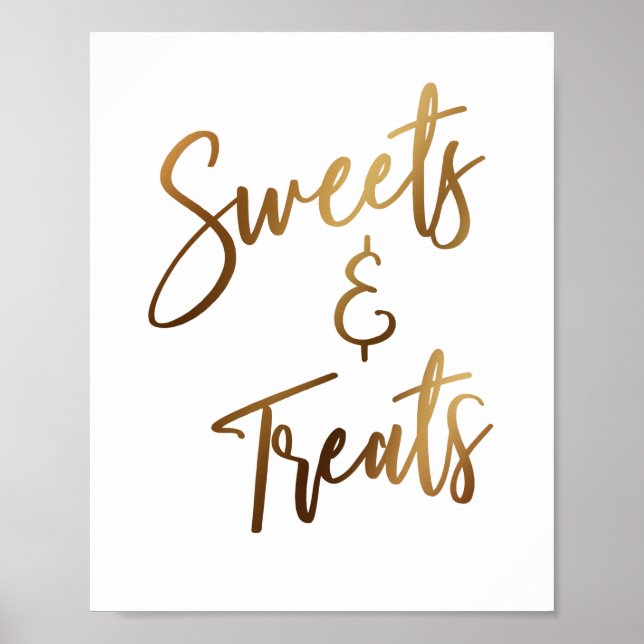 Poster Sweets & Treats - Sinal Dourado simples de escrita (Frente)