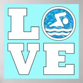 Poster Swim LOVE Swimming and Diving Customizable