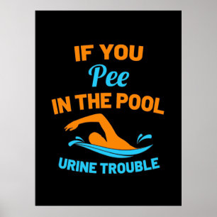 Poster Swimmer Pee Na Piscina