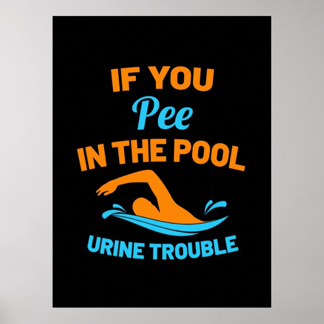 Poster Swimmer Pee Na Piscina (Frente)
