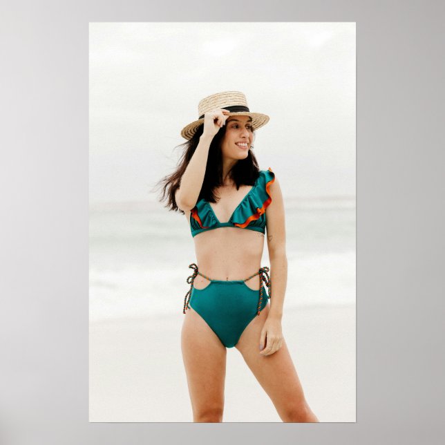 Poster Swimsuit Model In Teal Bikini (Frente)
