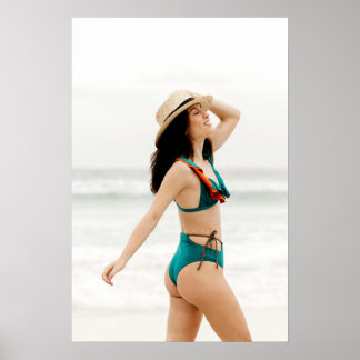 Poster Swimsuit Model In Teal Bikini