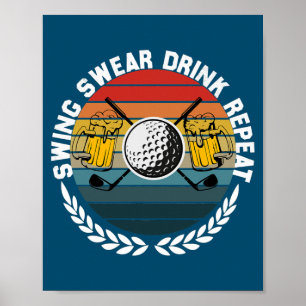 Poster Swing Swear Drink Repetir a vinheta engraçada de g