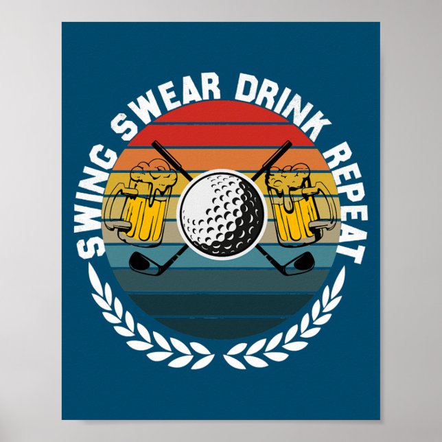 Poster Swing Swear Drink Repetir a vinheta engraçada de g (Frente)