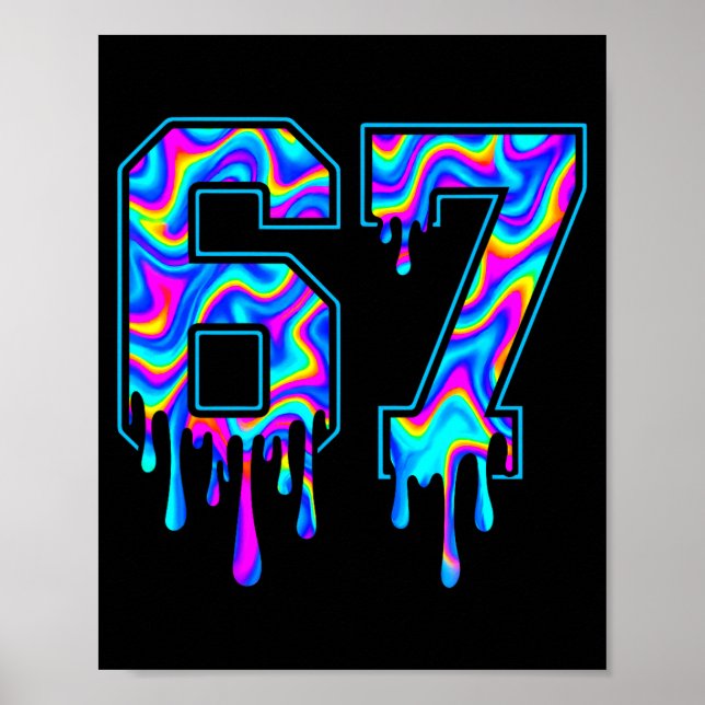 Poster Swirl Six Seven Drip 6 7 Meme Gen Alpha Slang  (Frente)