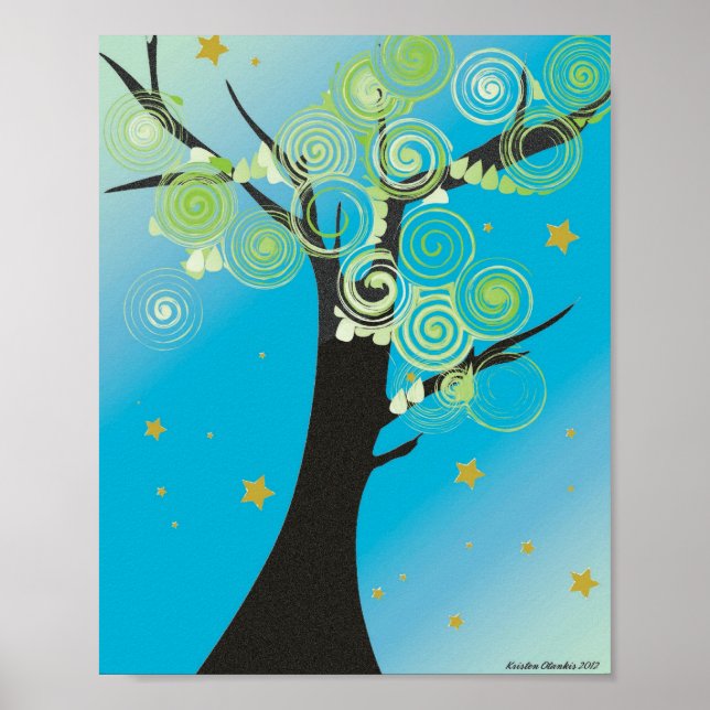 Pôster Swirly Tree Print (Frente)