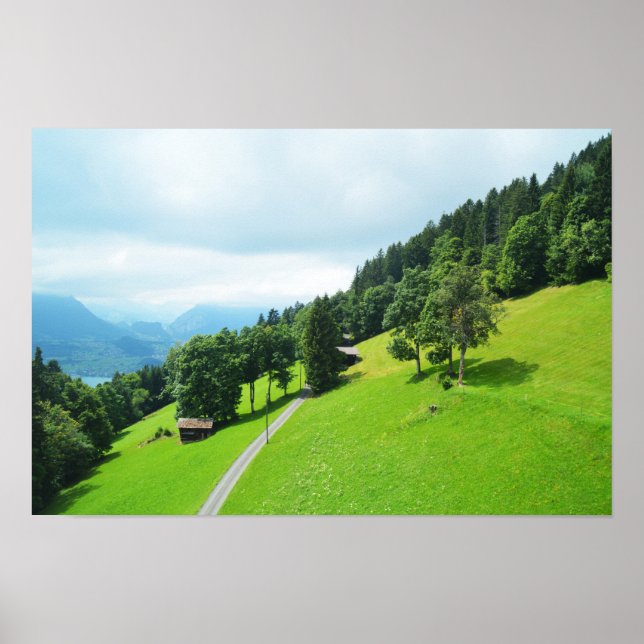 Pôster Swiss alps in summer (Frente)